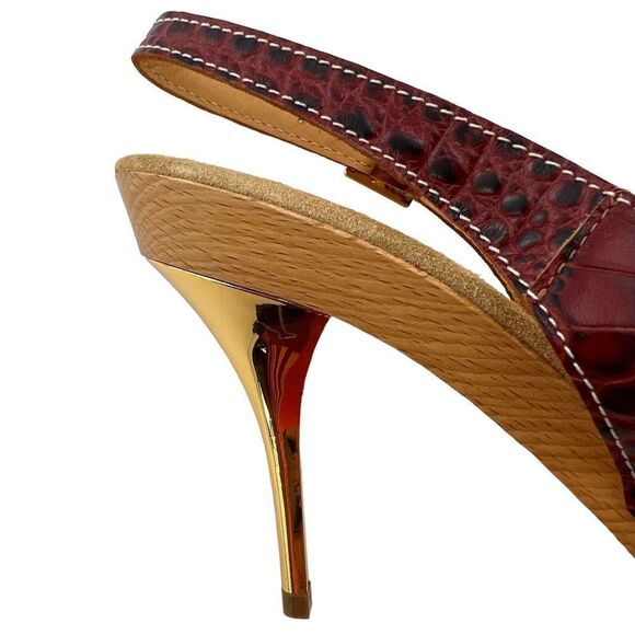 $630 New Dsquared2 Women US 7 Brown Leather Sandal Pumps Platform Heel Shoes - Picture 15 of 17